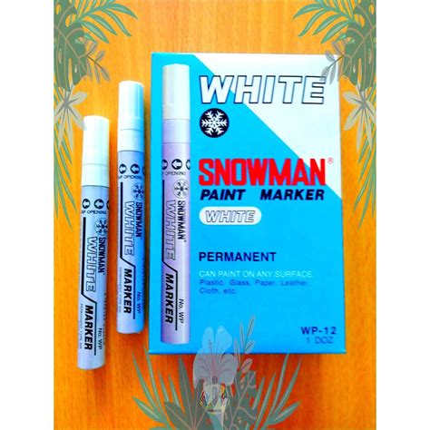 Jual Spidol Putih Permanent Snowman WP-12 White Paint Marker | Shopee ...