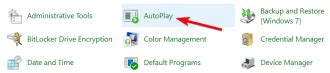 Image result for Control Panel Autoplay