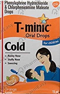 T Minic Cold Orange Flavour Bottle Of 15ml Drops: Uses, Side Effects ...