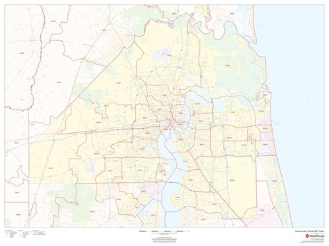Jacksonville, Florida ZIP Codes Map