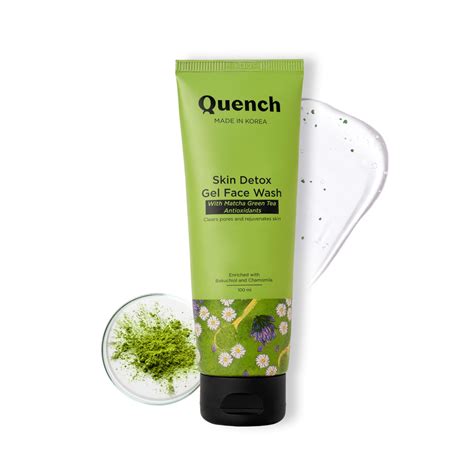 Buy Quench Skin Detox Gel Face Wash with Matcha Green Tea Anti-Oxidants ...