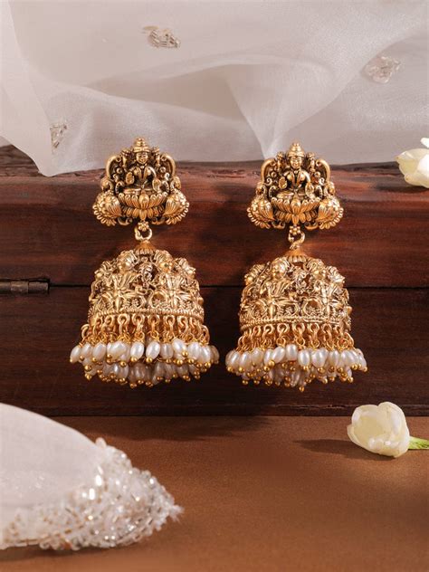 Shop Exquisite Collection of Gold Plated Jhumka Earrings – Rubans