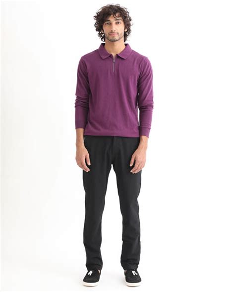 Rare Rabbit Men's Griffin Purple Viscose Plain Regular Fit Full Sleeve