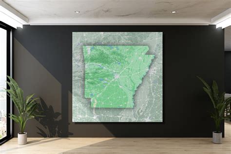 Arkansas-State Terrain Map, 2022 - Canvas Wrap