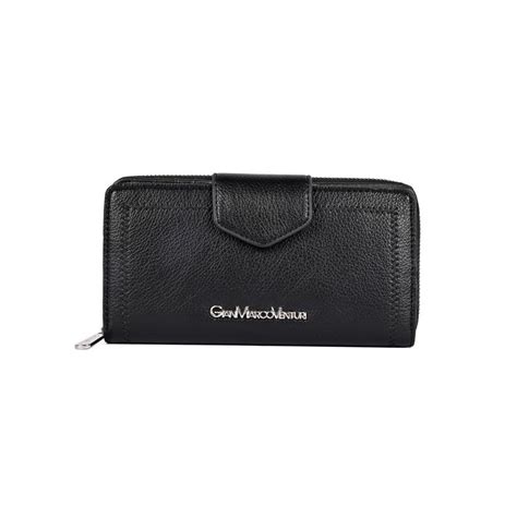 Buy GIAN MARCO VENTURI Piccolo Black Soft One Size Wallet Online