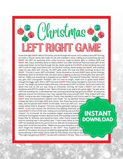 Left Right Christmas Story | Left Right Christmas Game | Left Right ...