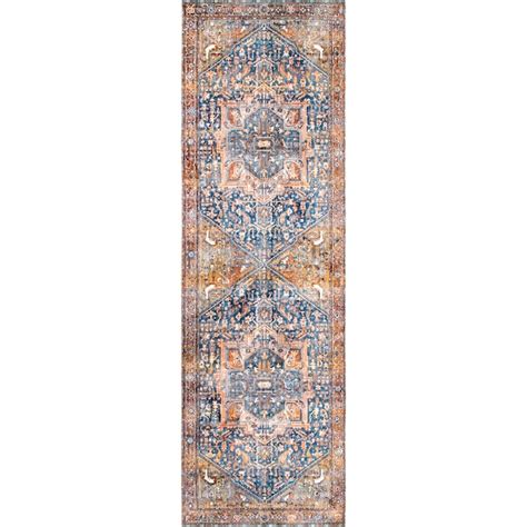 nuLOOM 2 x 20 (ft) Loomed Polyester Rust Rectangular Indoor Medallion ...