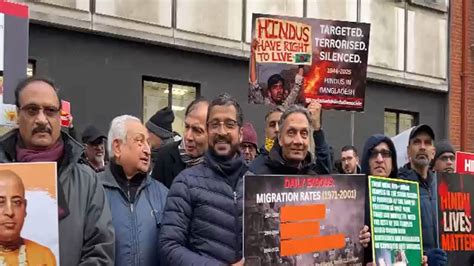 Protests in London, India after reported atrocities on Hindus in BD
