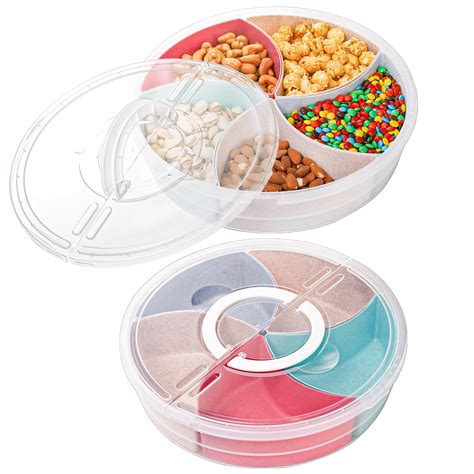 Buy Cedilis 2 Pack Appetizer Tray with Lid and Handle, 30 cm Snack ...