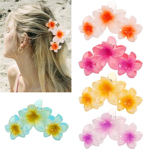 Amazon.com : Canitor Flower Claw Clips for Women Flower Hair Clips for ...
