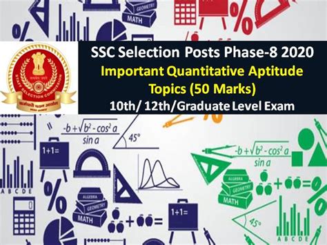 SSC Selection Posts Phase-8 2020: Important Quantitative Aptitude ...