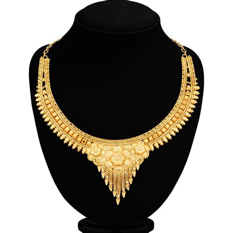 Sukkhi Traditional 24 Carat 1 Gram Gold Jewellery Necklace Set for Wom ...