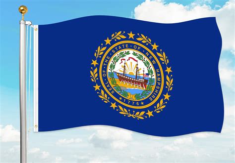 New Hampshire State Flag - New Hampshire flag 3X5ft outside/indoor ...