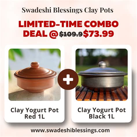 Unglazed Clay Dahi Handi/ Handmade Curd Pot/ Clay Curd Pot Combo with ...