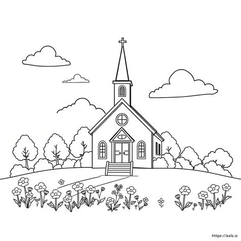 Coloring Pages Of A Church