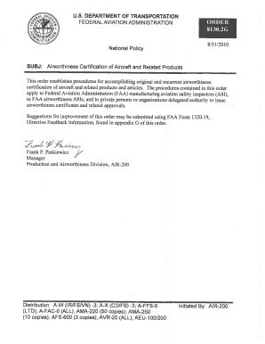 Fillable Online rgl faa faa order 81302g form Fax Email Print - pdfFiller