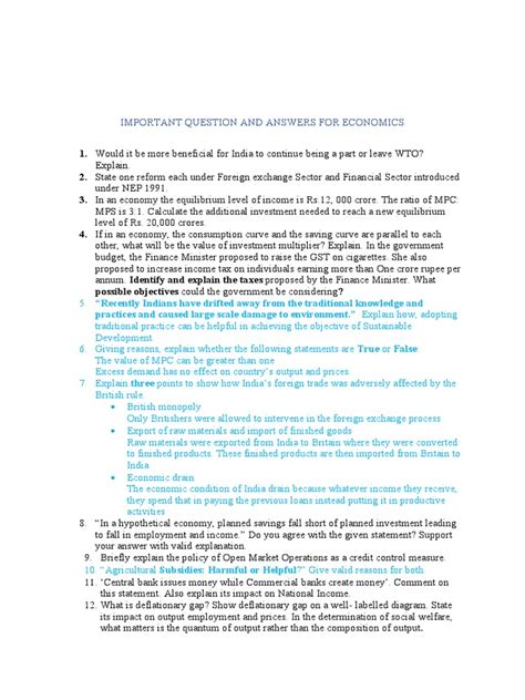 Economics Interview Questions 的图像结果