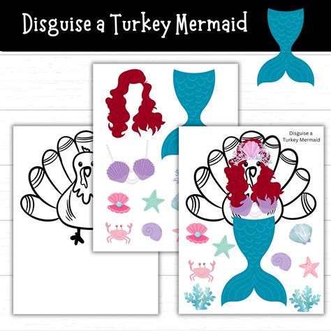 Free Printable Mermaid Turkey Disguise Template | Printable Templates