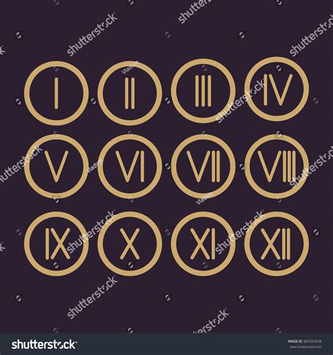 Set Roman Numerals 112 Icon Vector Stock Vector (Royalty Free ...