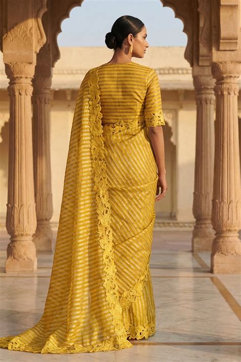 Haldi Chanderi Sari – BRIJ | Mehak Apparel