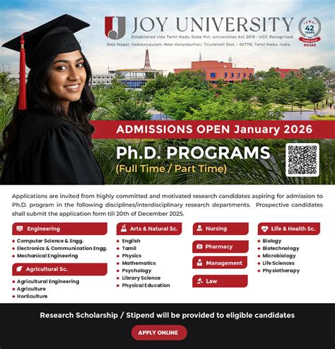 Best University in Kanyakumari,Tamil Nadu | Joy University