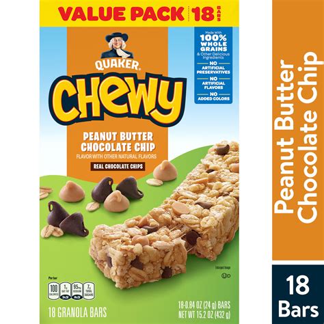 Gluten Free? Quaker Chewy Granola Bar, Peanut Butter Chocolate Chip ...