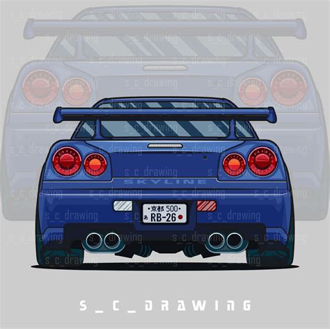 Nissan Gtr R34 Drawing