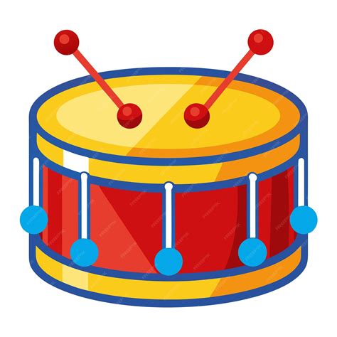 Drum toy clipart cartoon style vector illustration | Premium AI ...