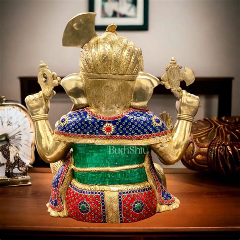 Pagadi Ganesha wearing a turban Brass idol 21 inches – Budhshiv.com