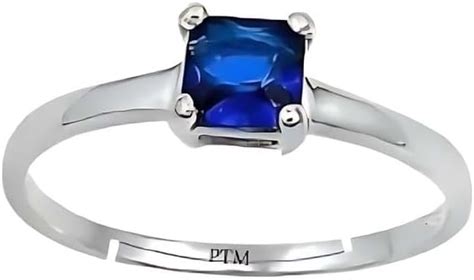 925 Pure Sterling Silver Blue Sapphire (Neelam) 3.25 Ratti or 3 Cts ...