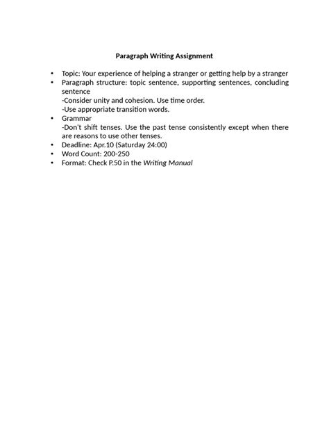 Image result for Paragraph Writing Assignment PDF