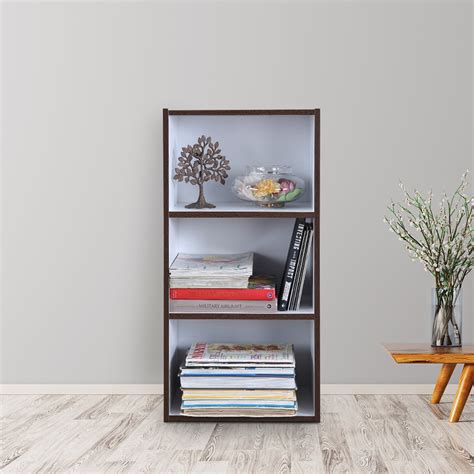 Buy Mezzola Engineered Wood 3 Tier Bookshelf Small in Wenge Colour ...