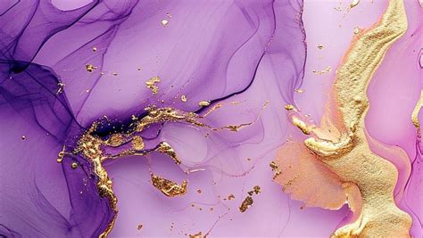 Gold and Purple Abstract Painting