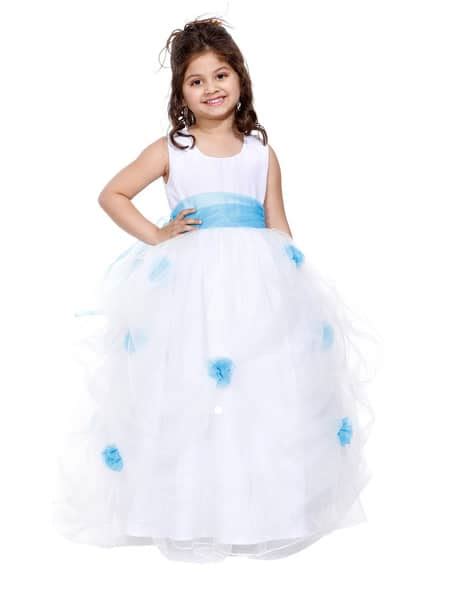 Buy WISH LITTLLE Fit & Flare Frock with Rosette Applique | AJIO