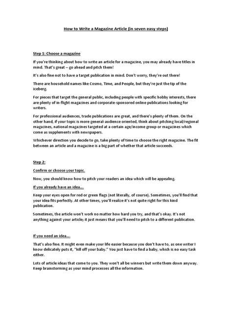 Image result for Writing a Magazine Article Example
