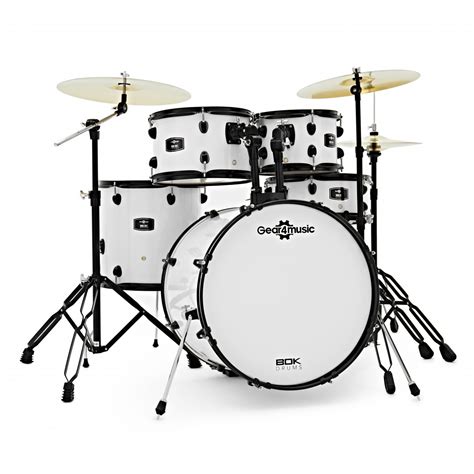 BDK-20 Expanded Fusion Drum Kit by Gear4music, White at Gear4music