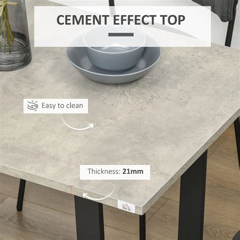 HOMCOM Modern Dining Table for 4 People, Cement | Ubuy India