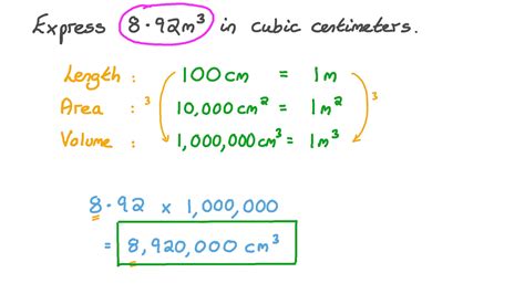 Question Video: Converting between Cubic Centimeters and Cubic Meters ...