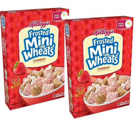 Kellogg's Frosted Mini Wheats STRAWBERRY 14.3 Oz. 2 Boxes