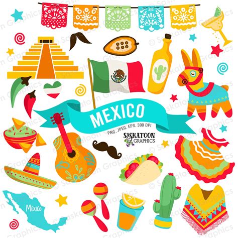Mexico Travel Clip Art - Mexican Flag - North America Continent World ...