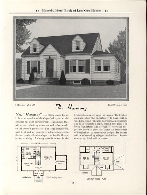 Cape Cod House Plans 1950s Vintage Home Plans 1930s 1960s The