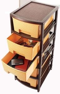 BMS Lifestyle Multipurpose Plastic Drawer System Organizer Rack and ...