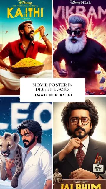 AI wonder: Kaithi, Vikram, Leo, and Jai Bhim Movie Poster in Disney ...