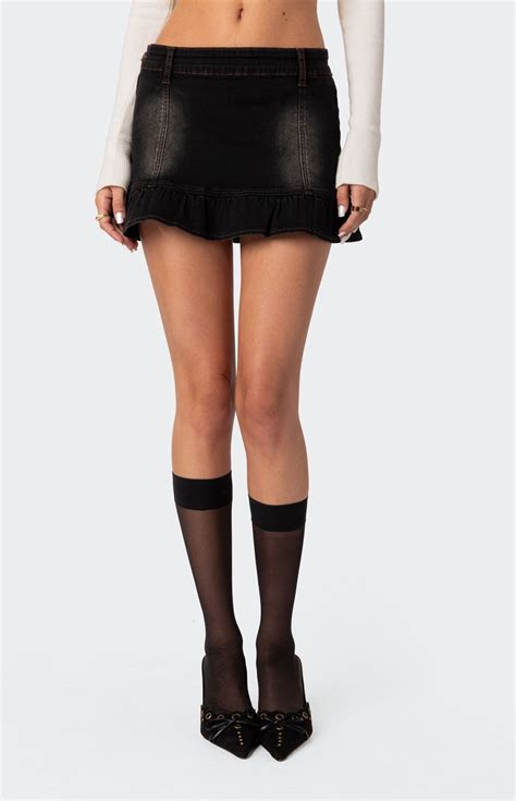 Edikted Peplum Washed Denim Mini Skirt | PacSun | Mini skirts, Denim ...