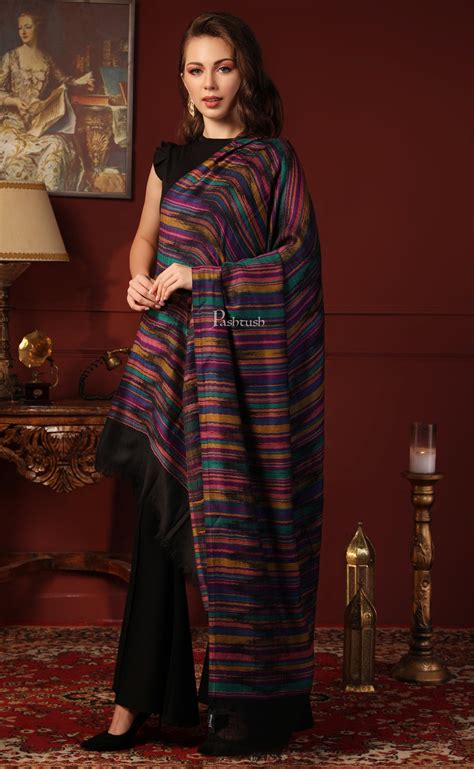 Pashtush His And Her Gift Set Of 100% Pure Wool Reversible Stole and S ...