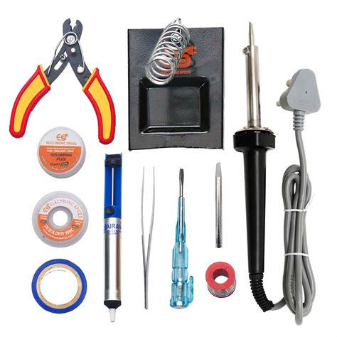Electronic Spices 11 in 1 Soldering Iron Kit - 60Watt Iron/Iron Bit ...