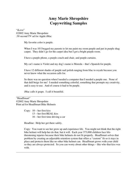 Copywriting Examples 的图像结果
