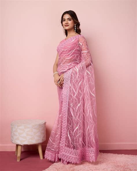 Embroidery Work Saree – Sudarshansarees