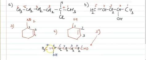Derive the structure of (i) 2-chlorohexane, (ii) pent-4-en-2-ol, (iii ...