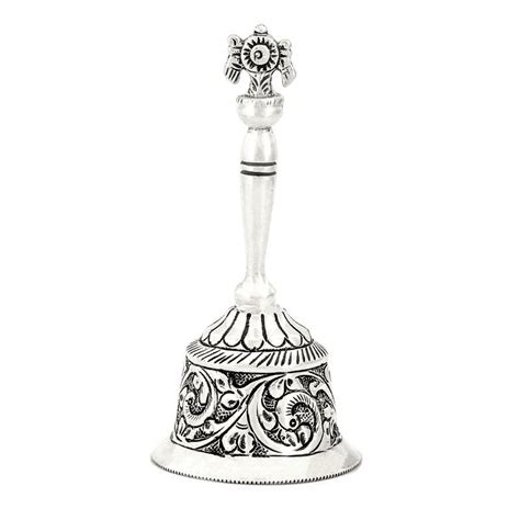 925 Pure Silver Pooja Bell With Sangu Chakram - Silver Palace